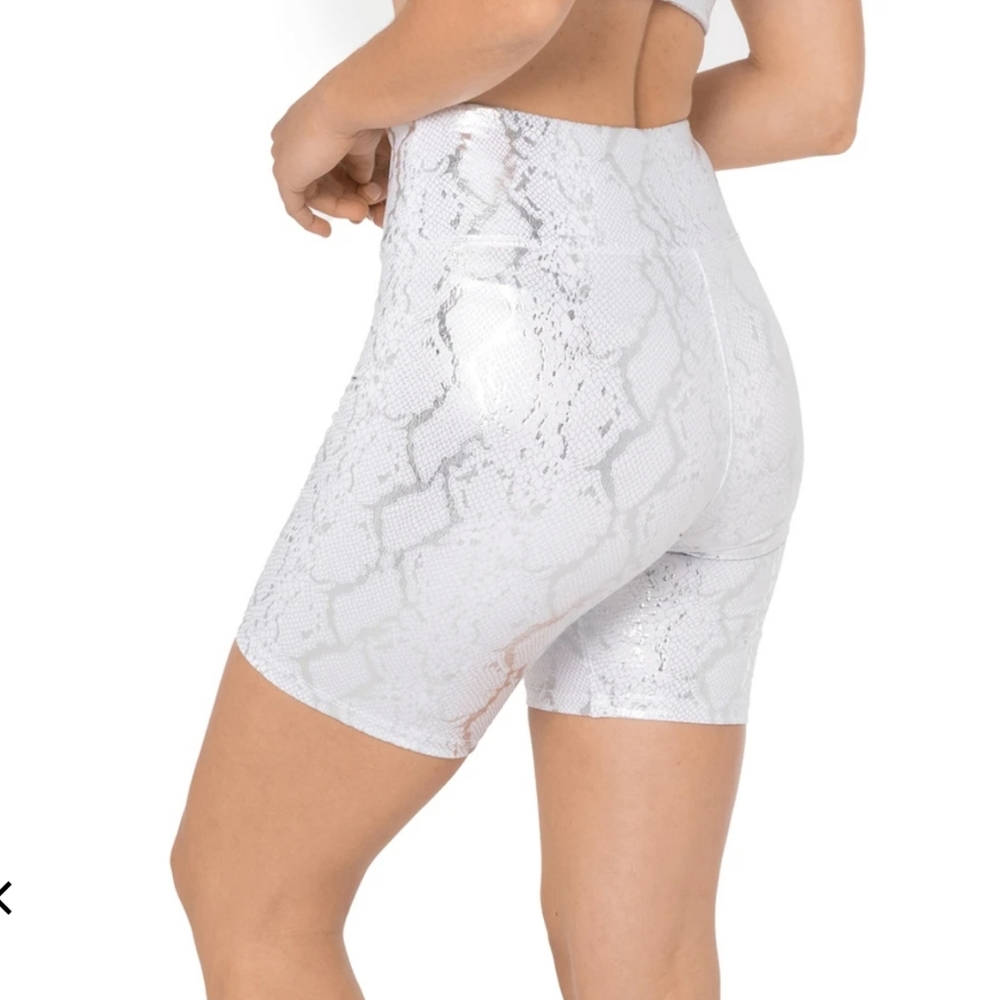 NWT Kyodan Silver Foil Biker Shorts